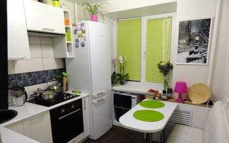 Дизайн кухни 7 кв.м с холодильником в панельном доме: фото, идеи