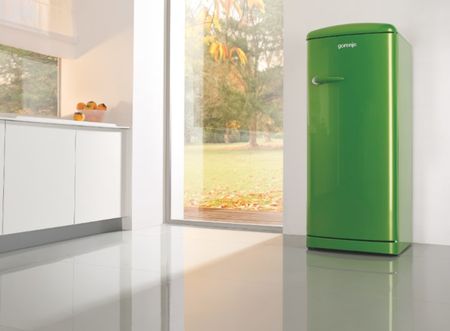 Зеленый холодильник в интерьере